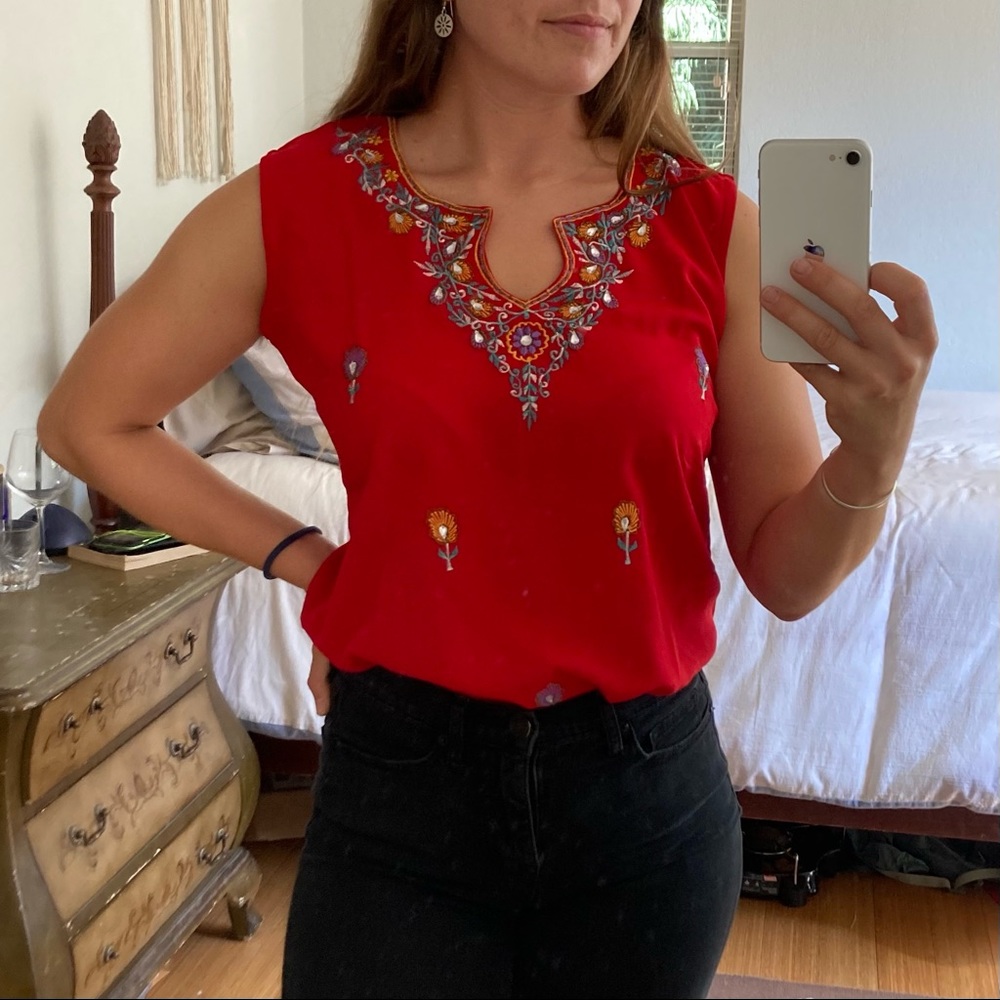 Embroidered and bedazzled blouse✨